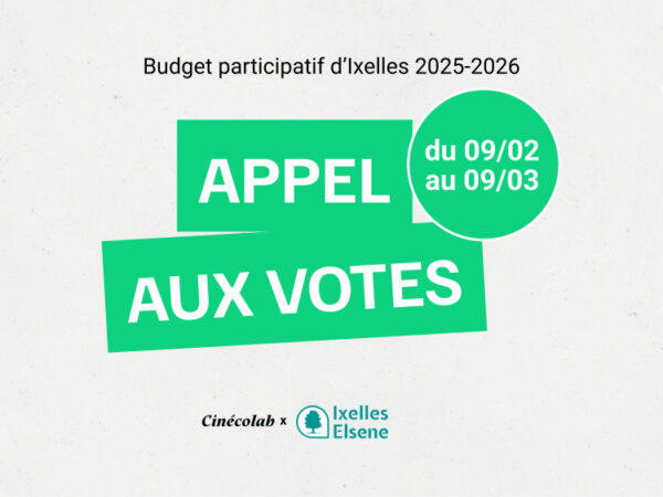 Appel aux votes pour le Budget Participatif d'Ixelles 2025-2026